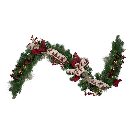 6Ft Decorated Artificial Berries & Pinecone Garland By Northlight in Green | 6 ft | Michaels®